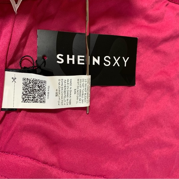 NWT SHEIN SXY Pink Sequin Crop Tube Top L - Picture 8 of 9